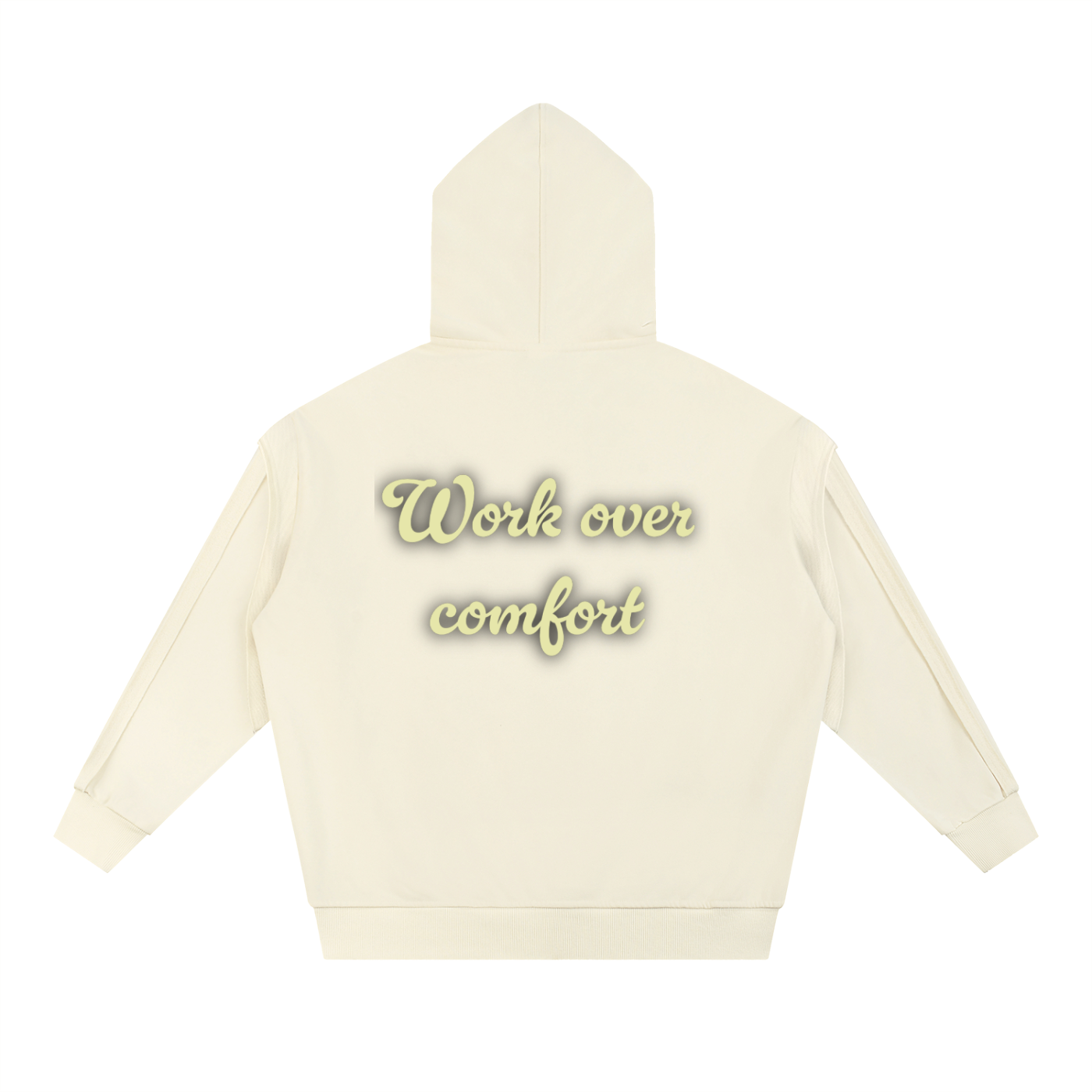 Contrast Tape Raw Edge Double Layered Hoodie