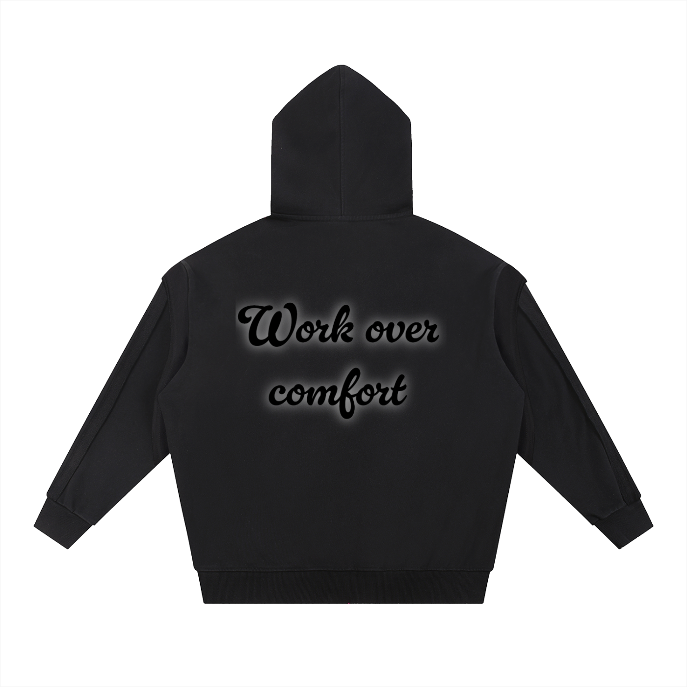 Contrast Tape Raw Edge Double Layered Hoodie