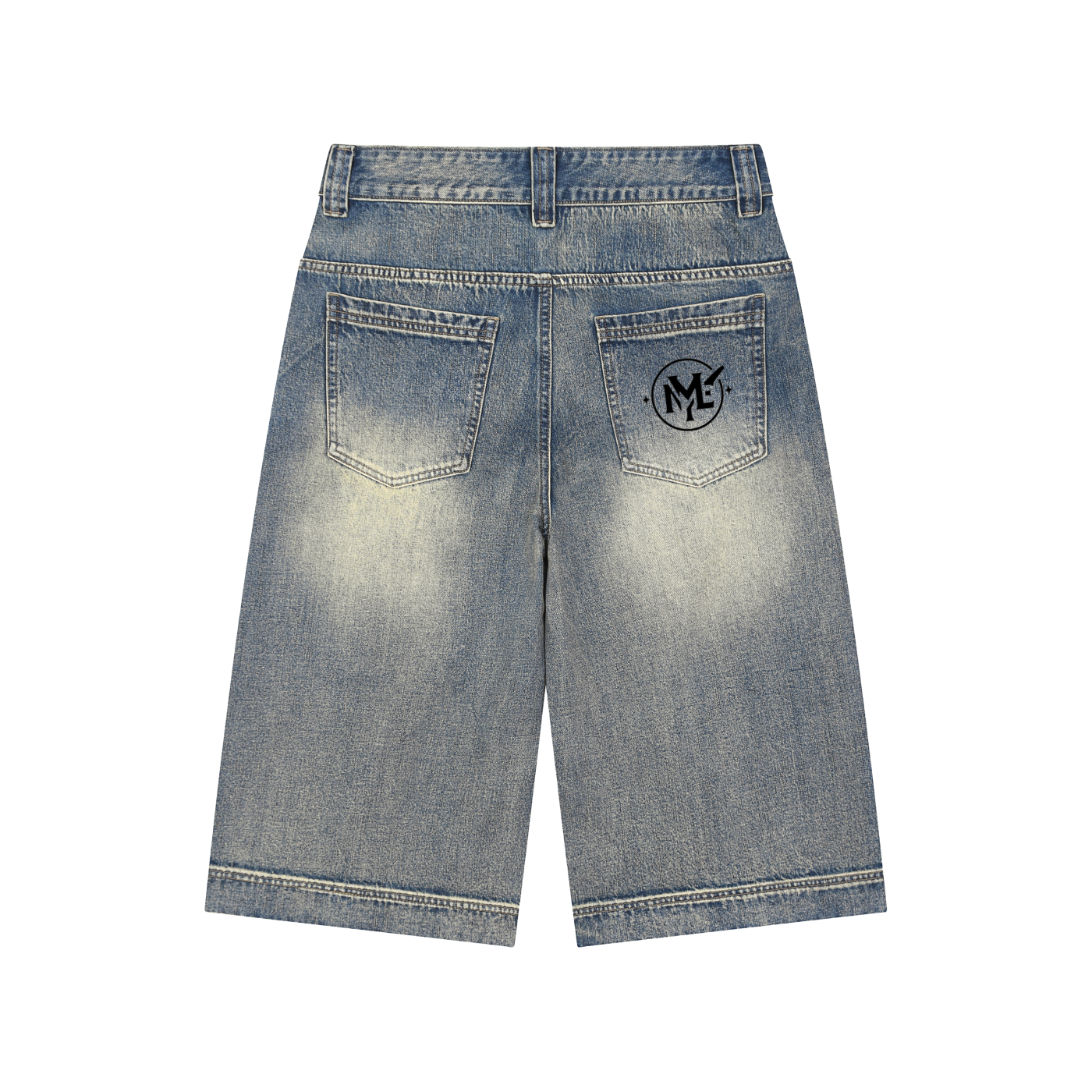 Vintage Wash Baggy Denim Shorts