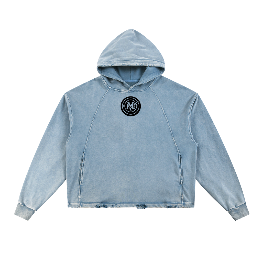 Vintage Washed Frayed-Hem Hoodie